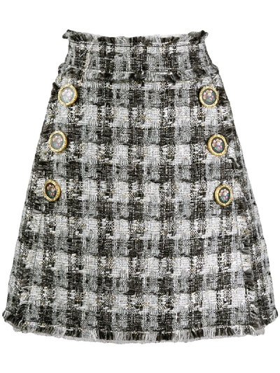 Shop Dolce & Gabbana Checked Skirt In Multicolor