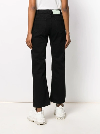 Shop Off-white Cropped Denim Jeans In Black