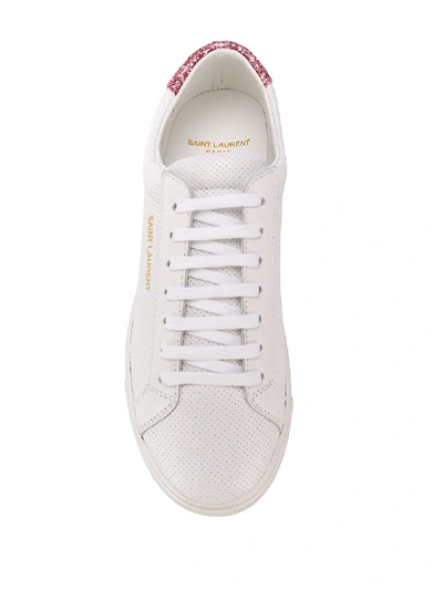 Shop Saint Laurent Andy Low Top Leather Sneakers In White