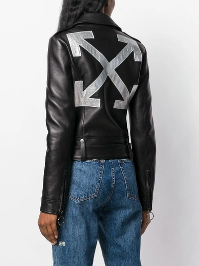 Shop Off-white Leather Jacket In Black