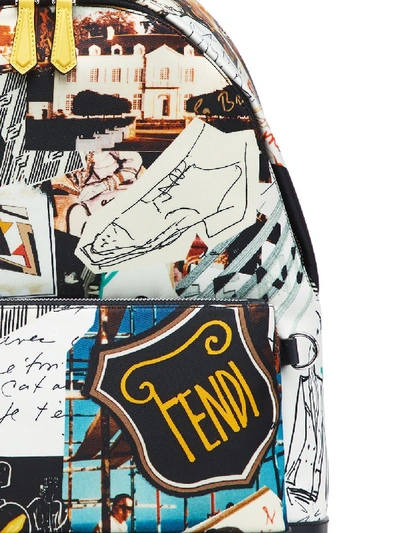 Shop Fendi Logo Backpack In Multicolor
