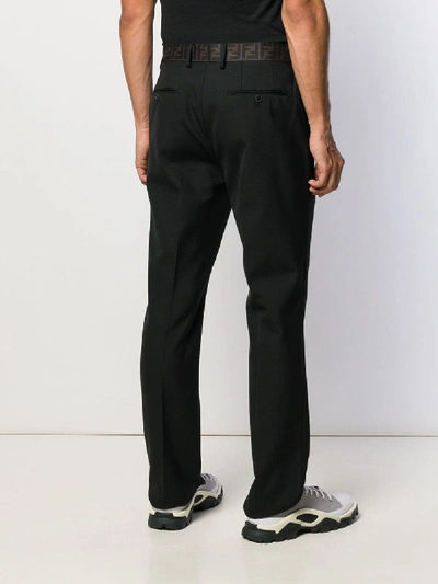 Shop Fendi Logo Wool Trousers