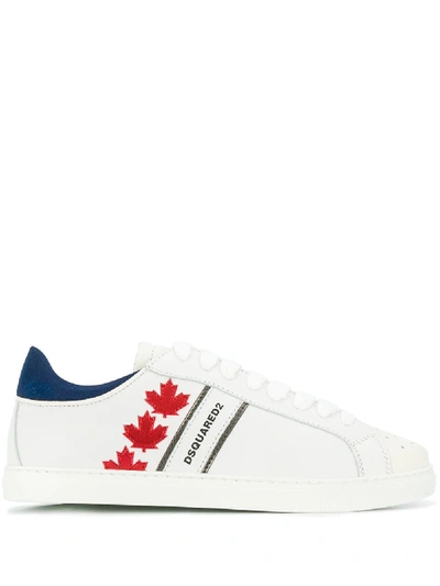 Shop Dsquared2 Laced Leather Sneaker In White