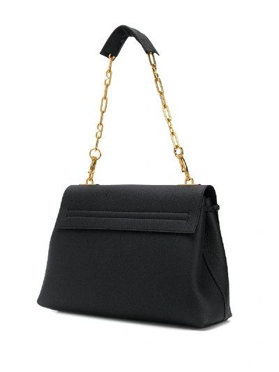 Shop Valentino Vring Leather Shoulder Bag In Black