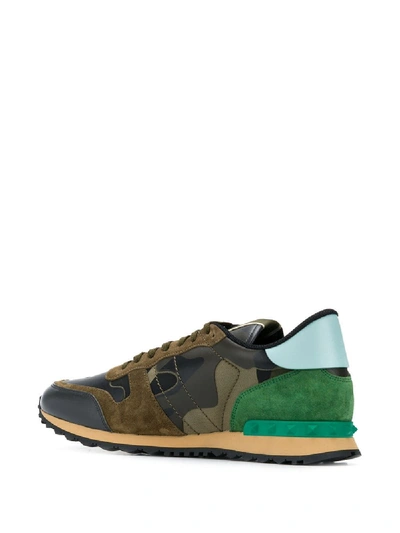 Shop Valentino Rockrunner Camouflage Sneakers In Green