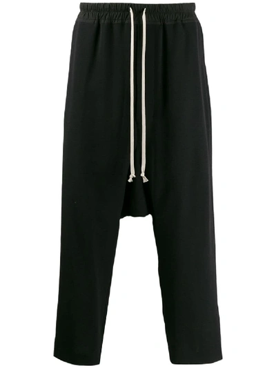 Shop Rick Owens Cotton Trousers In Black