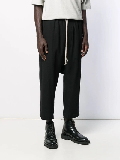 Shop Rick Owens Cotton Trousers In Black
