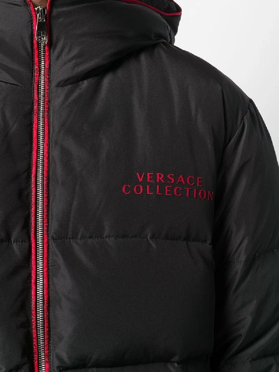 Shop Versace Black Zipped Padded Jacket