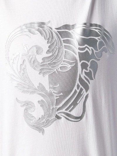 Shop Versace Print Cotton T-shirt In White