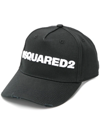 Shop Dsquared2 Gabardine Written Baseball Cap In Black