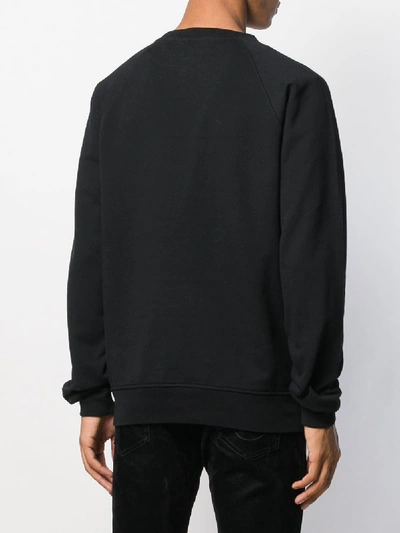 Shop Balmain Printed Sweatshirt In Black