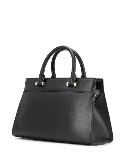 Shop Dkny Ava Leather Bag In Black