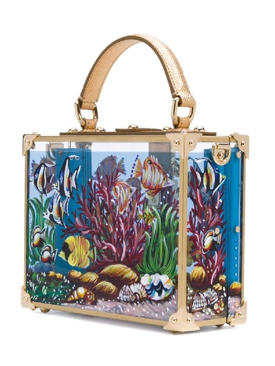 Shop Dolce & Gabbana Dolce Box Aquarium Handbag In Gold