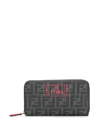 Shop Fendi Wallet Zip Around In Black