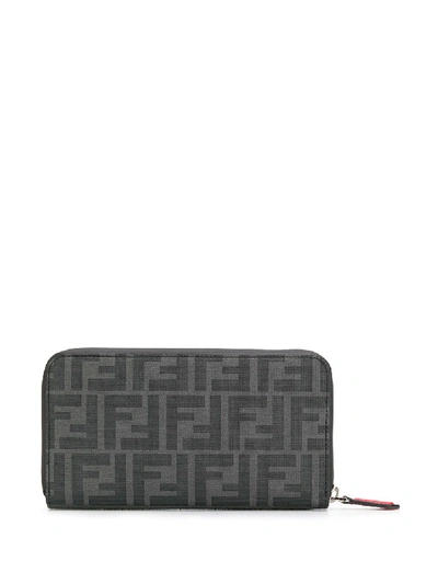 Shop Fendi Wallet Zip Around In Black