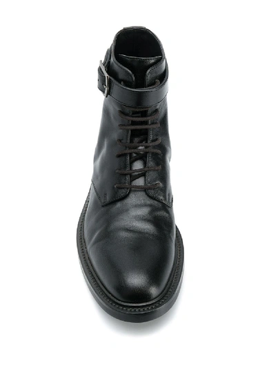 Shop Saint Laurent Calf Leather Boot In Black