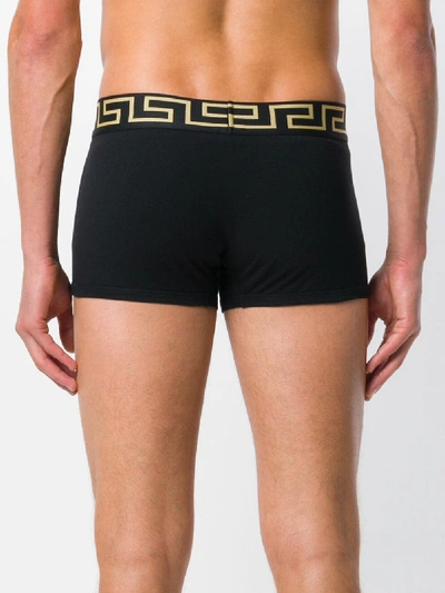 Shop Versace Logo Print Boxer In Black