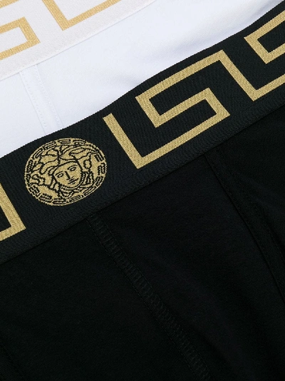 Shop Versace Logo Print Boxer In Black