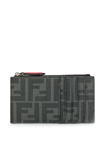 Shop Fendi Credit Card Holder With Logo In Black