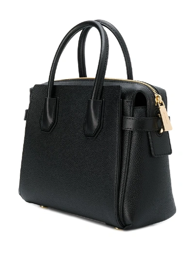 Shop Michael Michael Kors Mercer Small Leather Handbag In Black