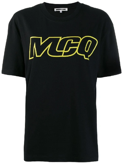 Shop Mcq By Alexander Mcqueen Logo Print Cotton T-shirt In Black