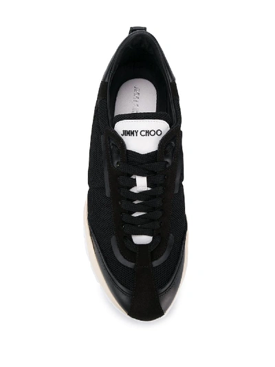 Shop Jimmy Choo Raine Leather Sneakers In Black