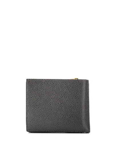 Shop Thom Browne Printed Leather Wallet In Grey