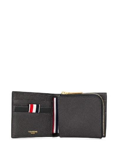 Shop Thom Browne Printed Leather Wallet In Grey