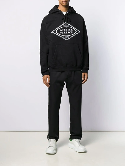 Shop Versace Printed Sweatshirt In Black