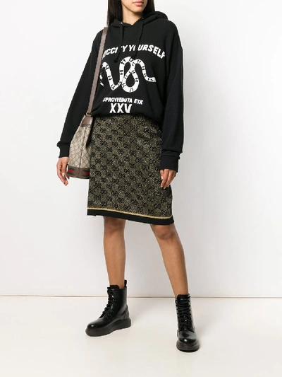Shop Gucci Blend Wool Skirt In Black