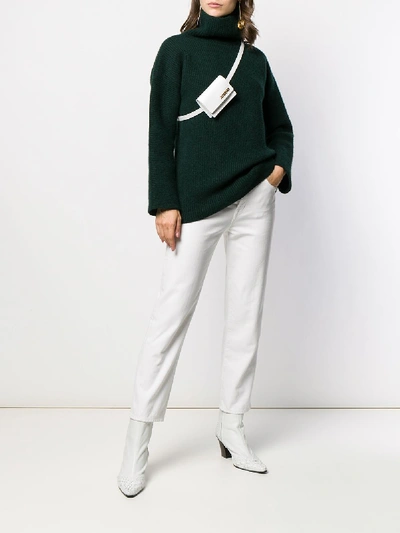Shop Jacquemus Wool Highneck Sweater In Green