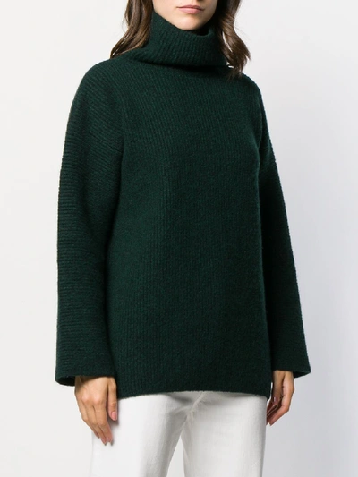 Shop Jacquemus Wool Highneck Sweater In Green