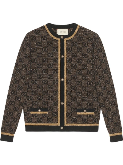 Shop Gucci Blend Wool Cardigan In Black