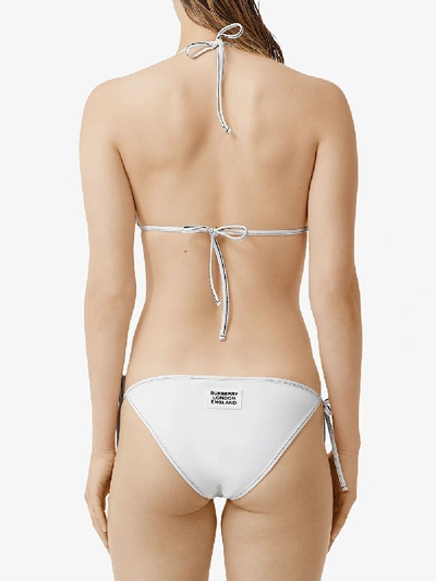 Shop Burberry Logo Bikini In White