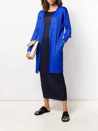 Shop Issey Miyake Coat In Blue