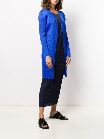 Shop Issey Miyake Coat In Blue