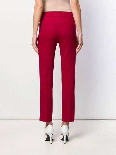 Shop Emporio Armani Wool Blend Trousers In Red