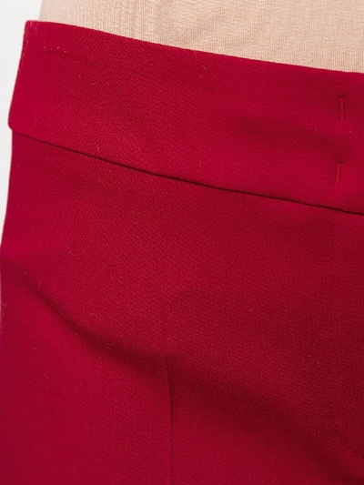 Shop Emporio Armani Wool Blend Trousers In Red