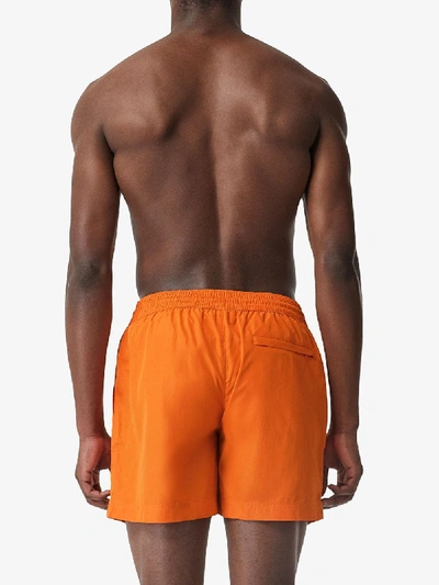 Shop Burberry Swimwear Boxer With Logo In Orange