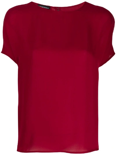 Shop Emporio Armani Silk Blouse In Red