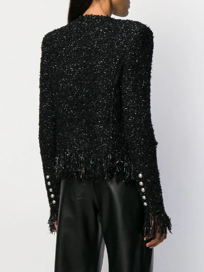 Shop Balmain Tweed Jacket In Black