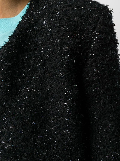 Shop Balmain Tweed Jacket In Black