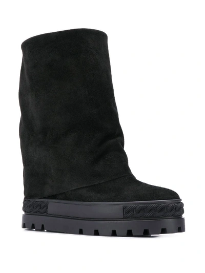Shop Casadei Suede Boots In Black