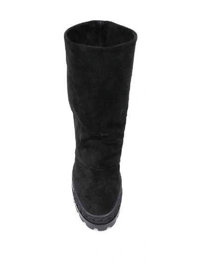 Shop Casadei Suede Boots In Black