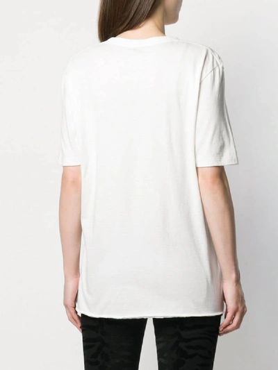 Shop Saint Laurent Roun-neck T-shirt With Print In White