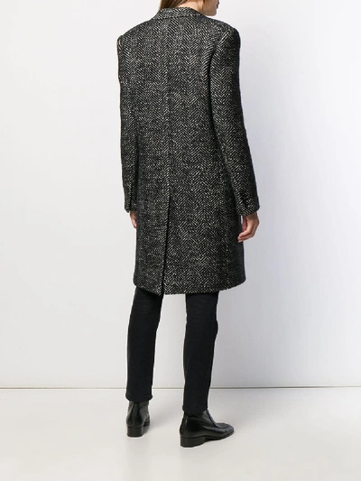 Shop Saint Laurent Double Breasted Coat In Wool