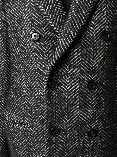 Shop Saint Laurent Double Breasted Coat In Wool