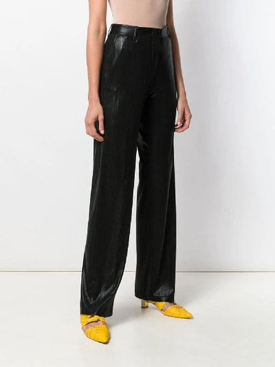 Shop Msgm Wide Leg Trousers In Black