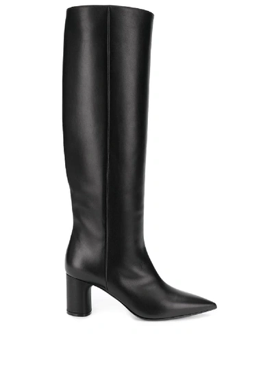 Shop Casadei Fulgor Leather Boots In Black