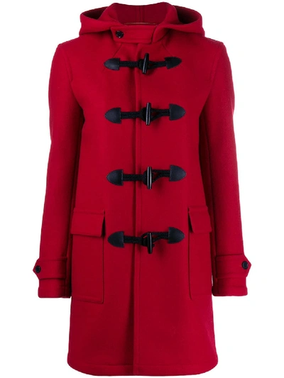 Shop Saint Laurent Long Coat In Virgin Wool In Red